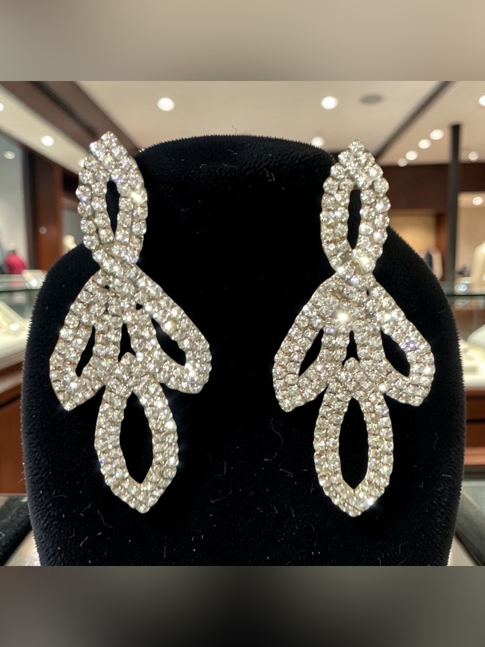 Crystal Statement Drop Earrings - Silver-Tone